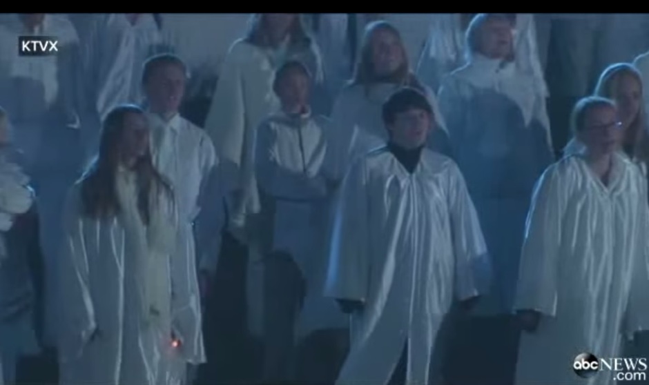 Me and Daughter A singing with the angel choir, front right @abcnews